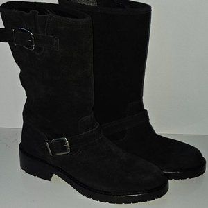 Osprey Black Suede Moto Boots, Sz. 8, Made in Portugal NWOT